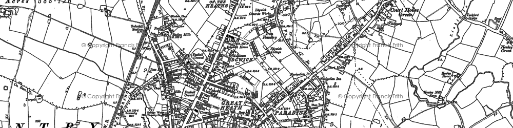 Old map of Upper Stoke in 1886