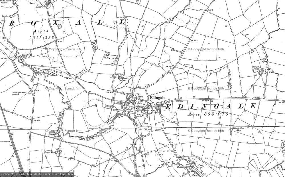 Old Map of Edingale, 1882 - 1900 in 1882
