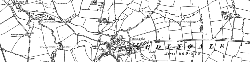 Old map of Edingale in 1882