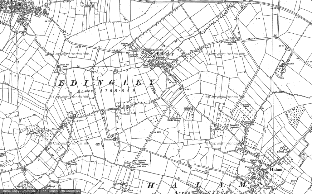 Old Map of Edingley, 1883 in 1883