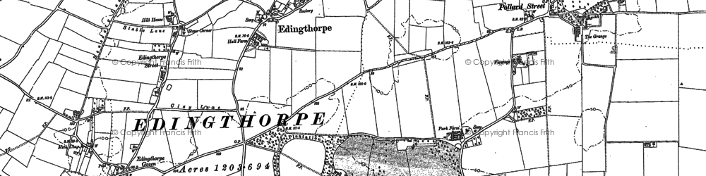Old map of Bacton Wood in 1884