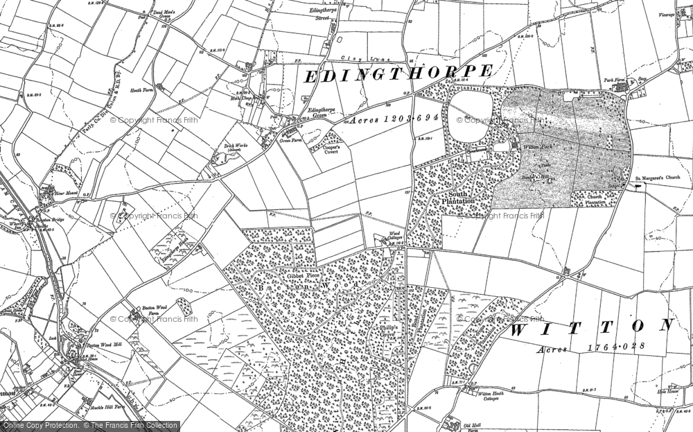 Old Map of Edingthorpe Green, 1885 in 1885