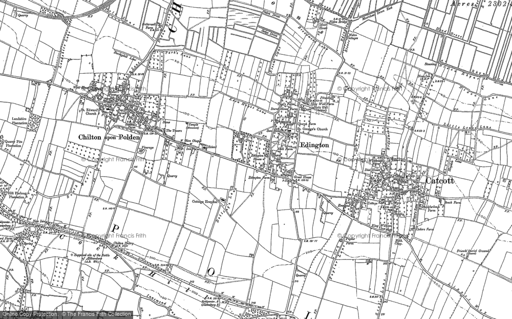 Old Map of Edington, 1885 in 1885