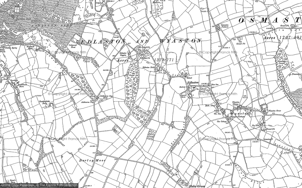 Old Map of Edlaston, 1880 in 1880