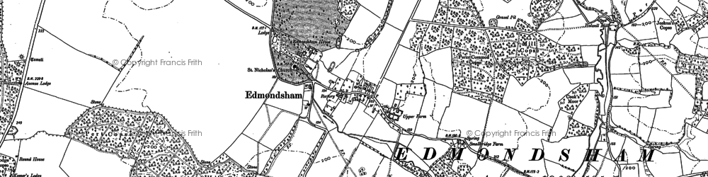 Old map of Edmondsham in 1900