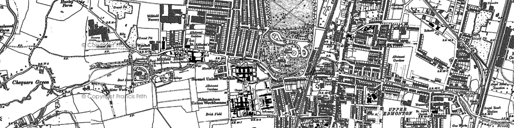 Old map of Lower Edmonton in 1894