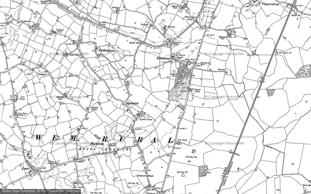 Old Map of Edstaston, 1880 in 1880