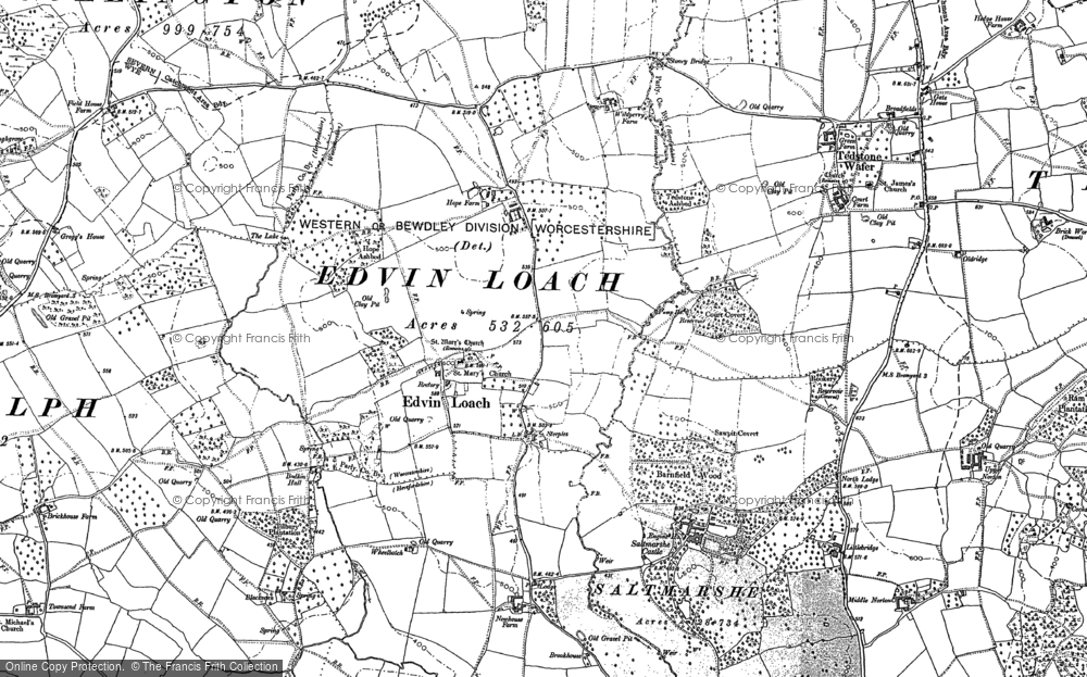 Old Map of Edvin Loach, 1885 - 1902 in 1885