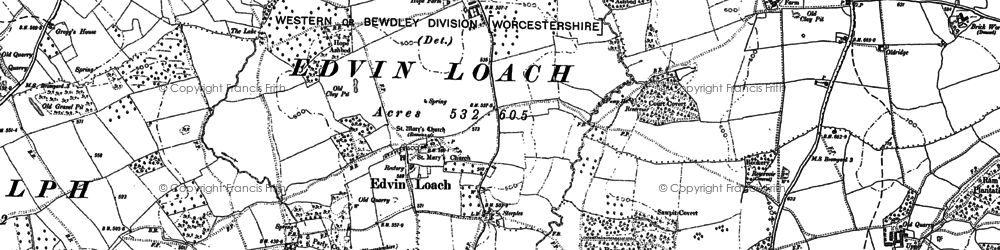 Old map of Edvin Loach in 1885