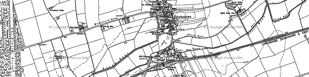 Old map of Edwinstowe in 1883