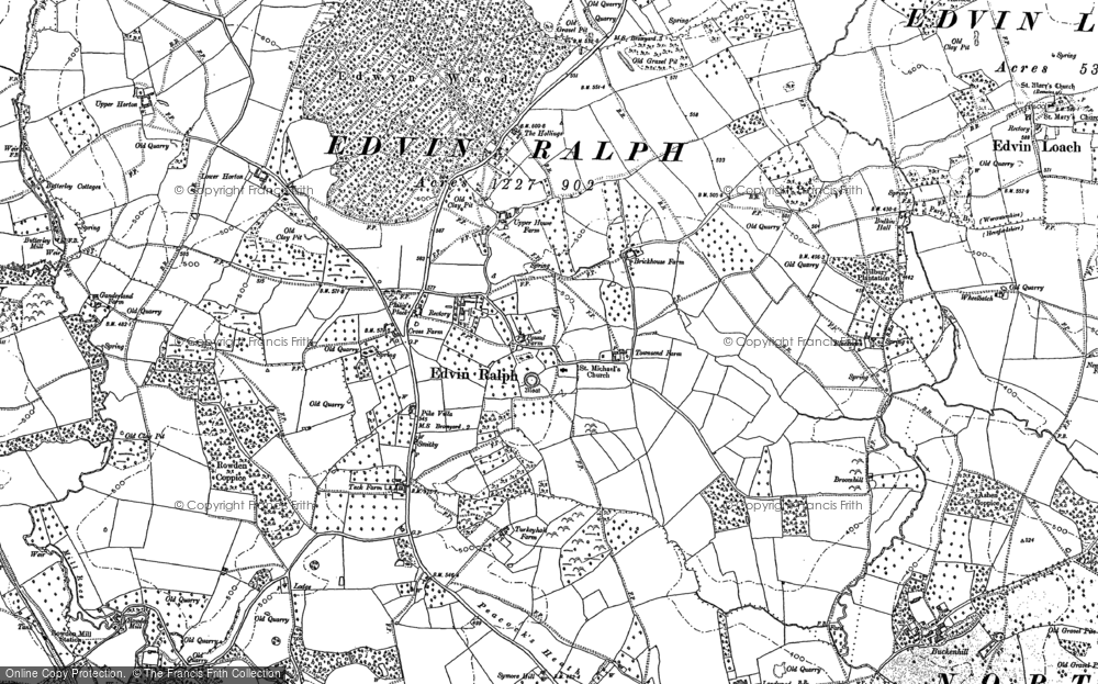Old Map of Edwyn Ralph, 1885 - 1902 in 1885