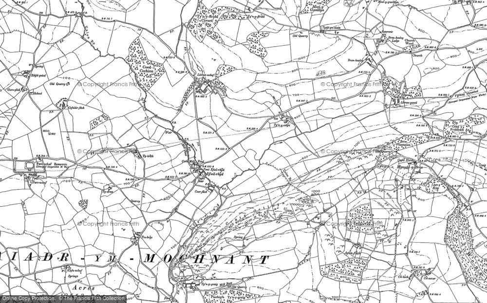 Old Map of Efail-rhyd, 1910 in 1910