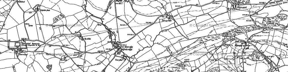 Old map of Efail-rhyd in 1910
