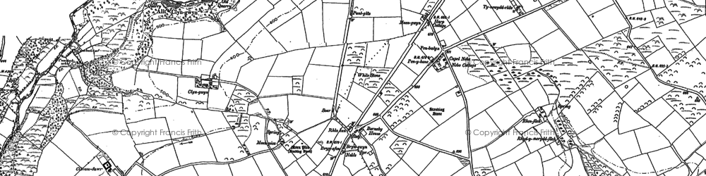 Old map of Pant-y-Caws in 1887
