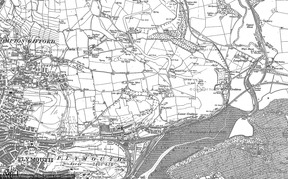 Old Map of Efford, 1905 in 1905