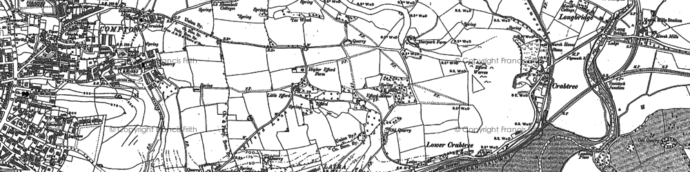 Old map of Efford in 1905