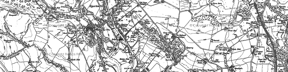 Old map of Egerton in 1890