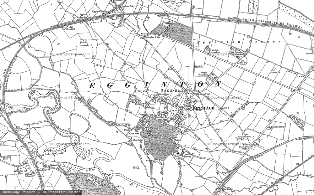 Old Map of Egginton, 1881 - 1882 in 1881