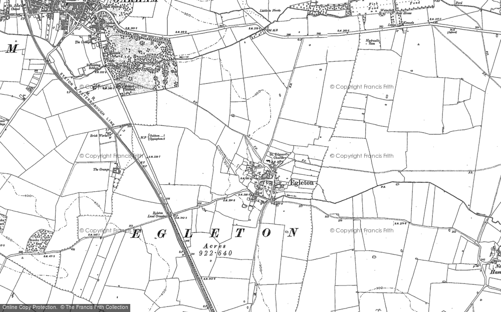 Old Map of Egleton, 1884 in 1884