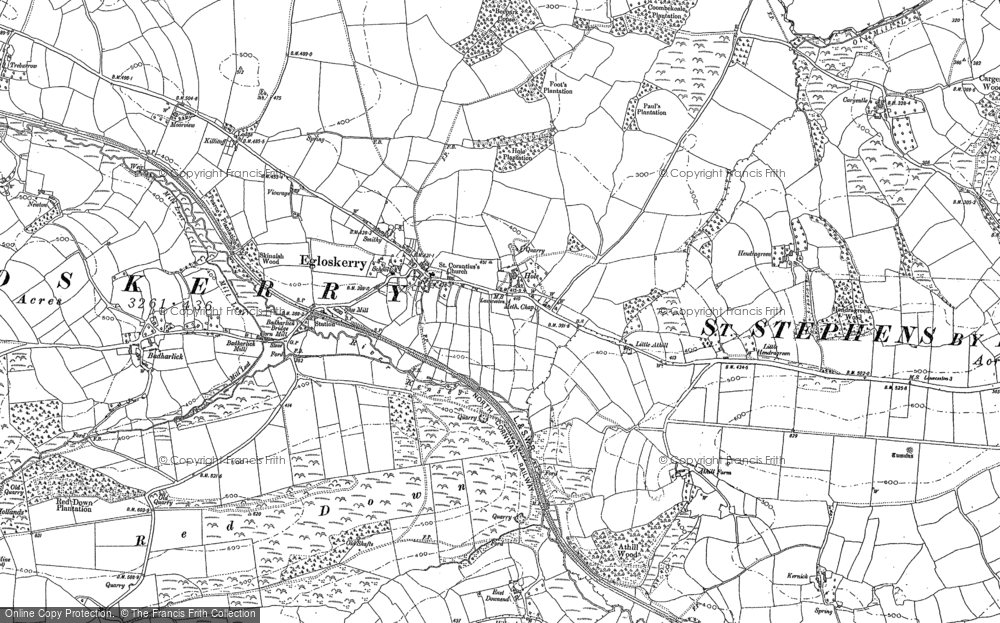 Old Map of Historic Map covering Trebeath in 1882