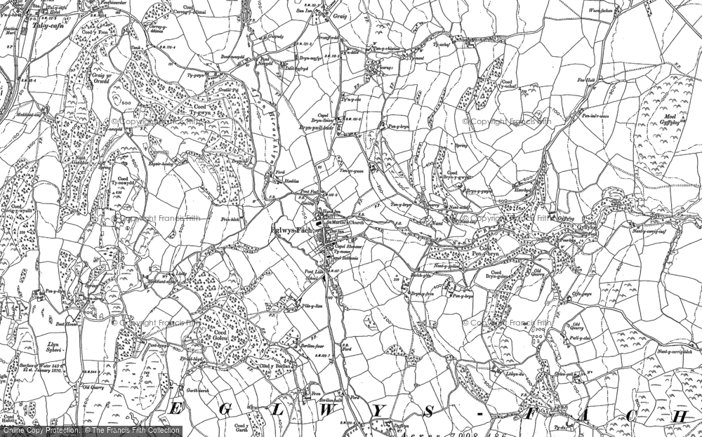 Old Map of Historic Map covering Graig in 1912