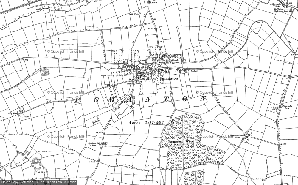 Old Map of Egmanton, 1884 in 1884