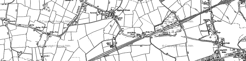 Old map of Eight Ash Green in 1896
