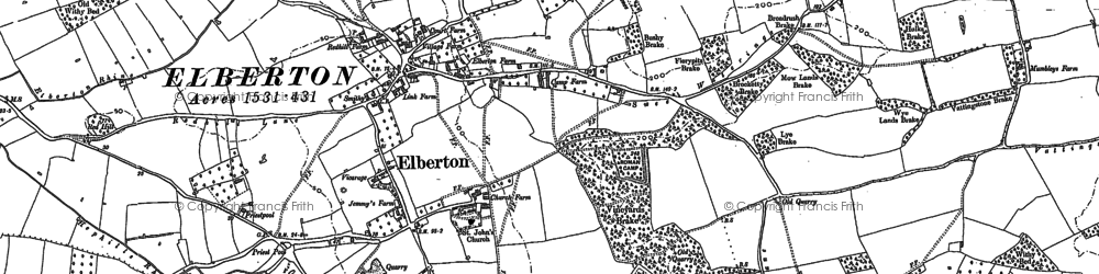 Old map of Elberton in 1880