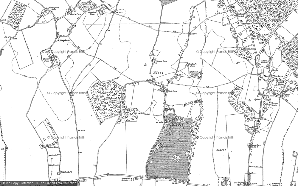 Old Map of Historic Map covering Clapton in 1898