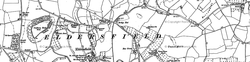 Old map of Bridge End in 1883