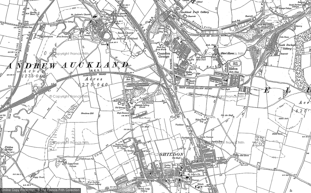 Old Map of Eldon Lane, 1896 in 1896