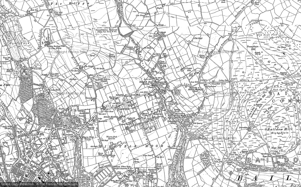 Old Map of Historic Map covering Birch Close in 1848