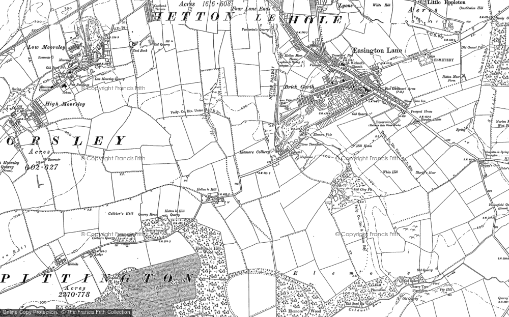 Old Map of Elemore Vale, 1895 - 1914 in 1895