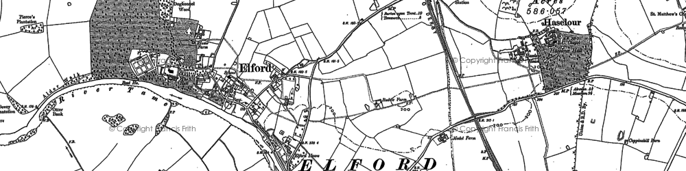 Old map of Elford in 1882