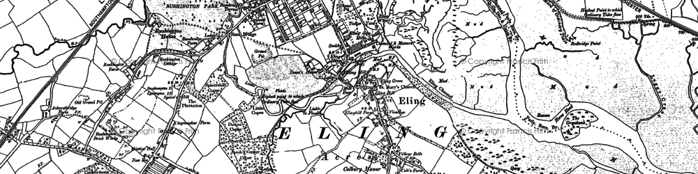 Old map of Eling in 1895