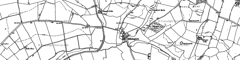 Old map of Elkington in 1884