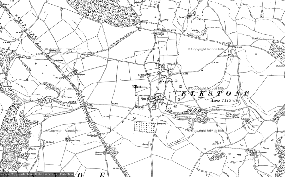 Old Map of Elkstone, 1882 - 1883 in 1882