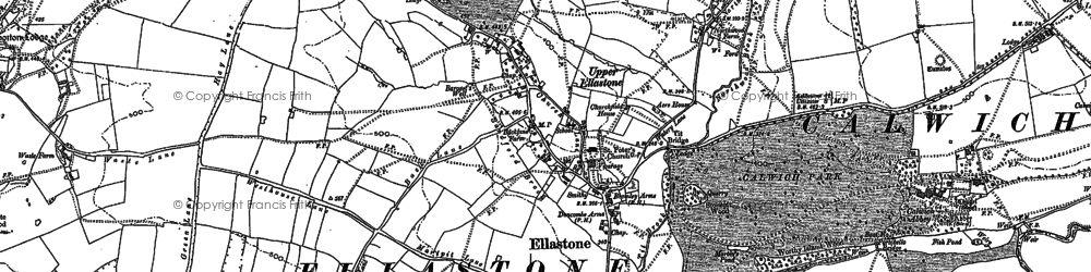 Old map of Ellastone in 1898