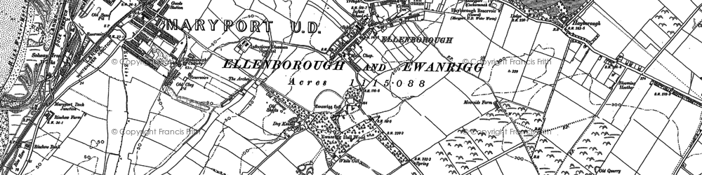 Old map of Ellenborough in 1885