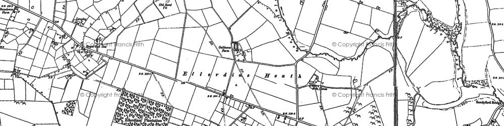 Old map of Heath Lanes in 1880