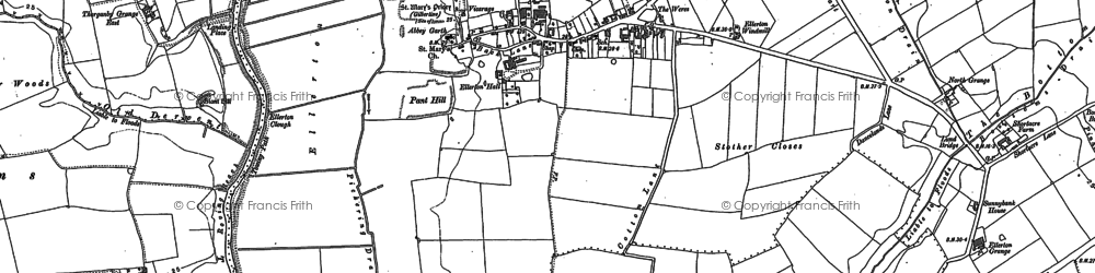 Old map of Ellerton in 1889