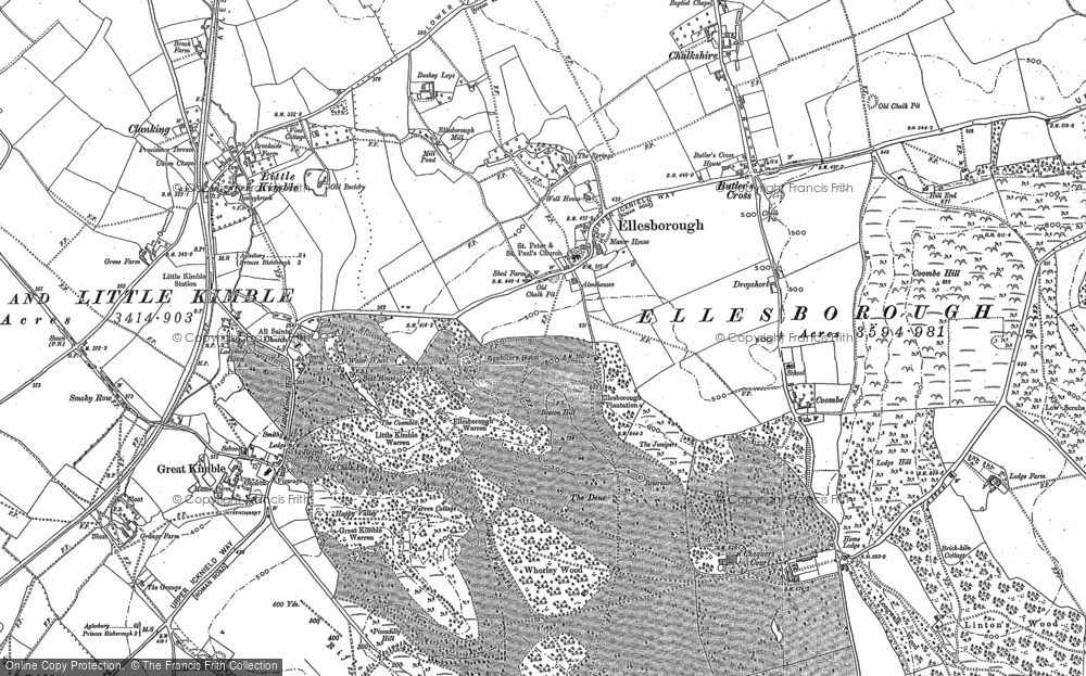 Old Map of Historic Map covering Bushey Leys in 1897