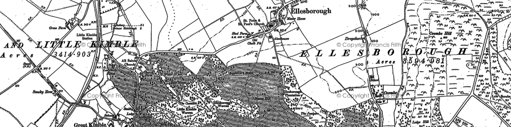 Old map of Ellesborough in 1897