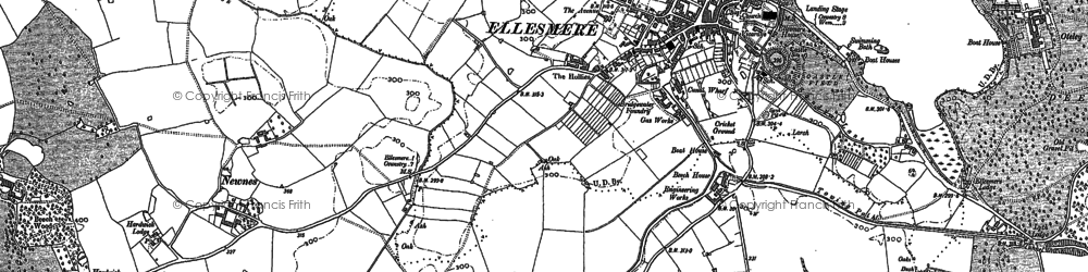 Old map of Ellesmere in 1874
