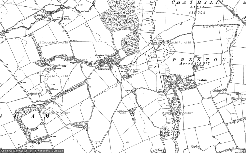 Old Map of Historic Map covering Wood Cott in 1896