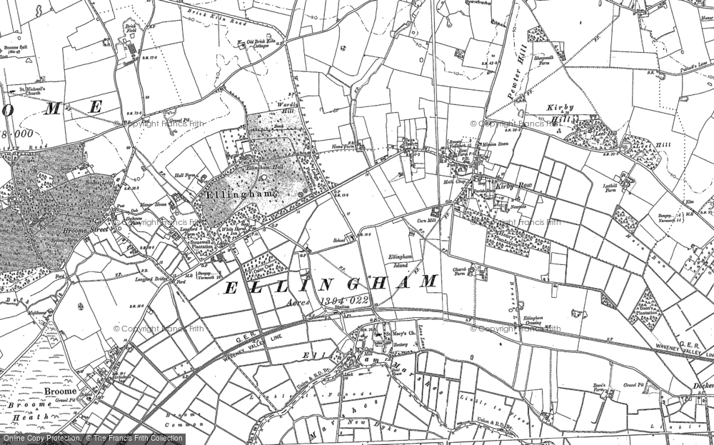 Old Map of Historic Map covering Benstead Marshes in 1903