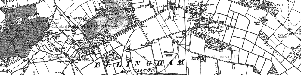 Old map of Benstead Marshes in 1903