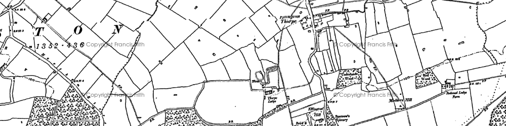Old map of Ellington Thorpe in 1887