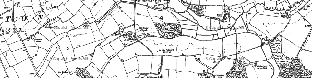 Old map of Ellough in 1883