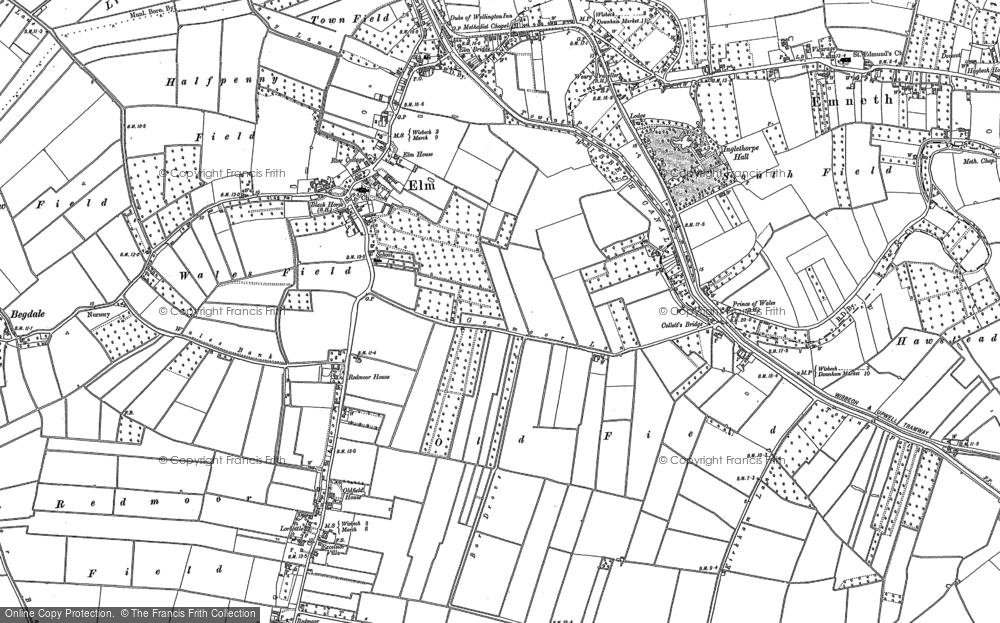 Old Map of Historic Map covering Collett's Br in 1900